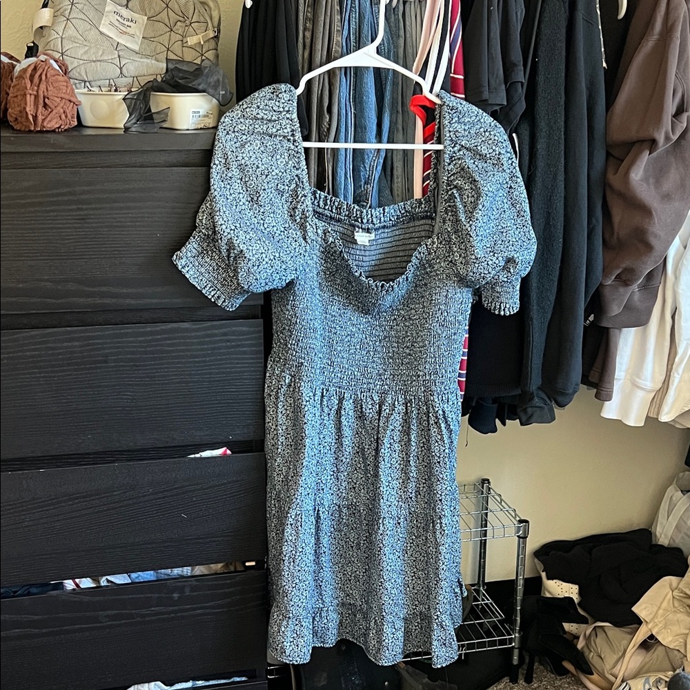 American Eagle Outfitters Black and White Patterned Midi Dress